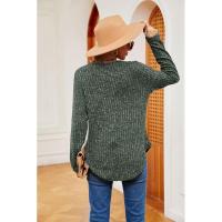Jersey de manga larga para mujer, camiseta holgada con cuello redondo, tops de Color sólido, otoño e invierno, nuevo - details 21