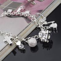 Pulsera de plata S925 de trece piezas colgantes para mujer, pulseras y brazaletes de regalo, joyería - details 3