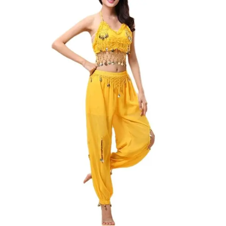 Conjunto Profesional de 2 Piezas para Mujer, Danza Oriental TRE, Danza del Vientre, Vestido para Adultos Bollywood - 1