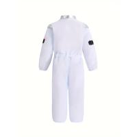 Boy's Cartoon Astronaut Cosplay Costume, Halloween Dress Up One-piece Jumpsuit & Hat, Kid's Dress Up Outfit For Carnival Party - details 3
