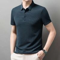 Nueva camisa Polo de color liso, combinada con un tejido vaquero informal de manga corta, cómodo y transpirable, adecuado para el verano - details 21