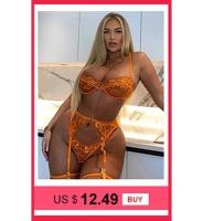 Lencería erótica, ropa interior sexy de encaje hueco, conjuntos exóticos transparentes, conjunto sensual de sujetador y bragas con aros con ligas - details 71