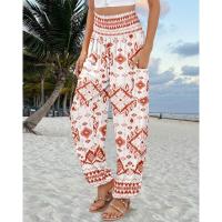 2025 Europa Y Los Estados Unidos Nuevo, Primavera Y Verano Señoras Suelta De Cintura Alta Impreso Pantalones Casuales Mujer - details 17