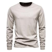 Día del padre 2025 Camiseta de algodón de Color sólido para hombre, camisetas informales de manga larga con cuello redondo para hombre, Camiseta básica de alta calidad para primavera y otoño para hombre - details 4