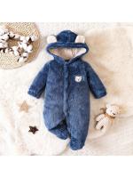 Hibobi Monopinto De Algodón Para Niños En Invierno Con Capucha Forma Oso Manga Larga Suéter Acolchado Para Bebés Menores De Un Año - details 1
