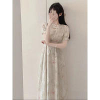 Falda Cheongsam mejorada de estilo chino con colección de cintura francesa, vestido largo elegante y de alta gama, edición de verano, novedad de 2025 - details 4