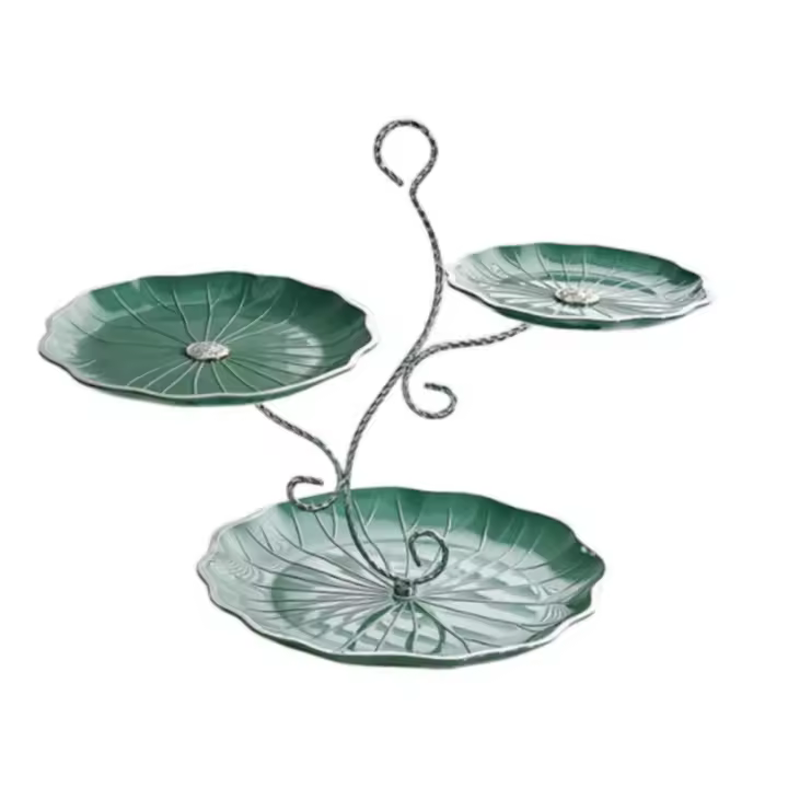 Soporte moderno para pasteles en forma de rama de gran capacidad, fácil de limpiar, bandeja estable para servir de 3 niveles, plato de fruta de tres capas para cocina - 1