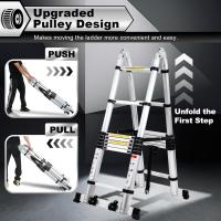 Escalera Telescópica de Aluminio Extensible, Antideslizante, Multiusos Carga de 150kg - details 91