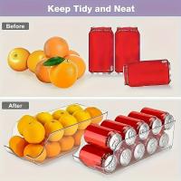 1 contenedor organizador de refrigerador de plástico transparente: maximice el espacio de su refrigerador con esta solución de almacenamiento duradera y lavable a mano para alimentos enlatados, bebidas y más. - details 0