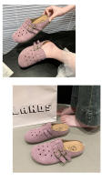 Medias zapatillas baotou retro de suela gruesa para uso exterior de las mujeres, primavera y verano nuevos zapatos de pedal para personas perezosas transpirables y versátiles - details 21