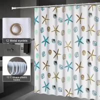 Cortinas de Ducha Resistentes al Moho para Baño, Cortina Baño Impermeable Estrella de Mar, Cortinas Bañera Lavable - details 5