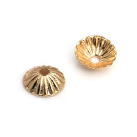 50 Uds. De cuentas redondas de latón de Color dorado de 18K, tapas de hojas de árbol y flores, suministros para hacer cuentas de joyería, accesorios Diy - details 113