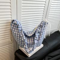 Bolso de hombro informal coreano Hobos, bolso cruzado a cuadros de media luna, bolsos de lona de gran capacidad para mujer - details 3