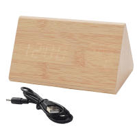 Reloj electrónico Triangular LED de madera, despertador Digital de temperatura y humedad, USB/AAA, Decoración de mesa de dormitorio - details 29