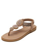Sandalias de verano 2025 de talla grande para mujer, estilo bohemio, romano, planas, estilo hada, para vacaciones en la playa - details 2