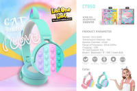 Auriculares inalámbricos de burbujas de descompresión, audífonos con orejas de gato, bonitos auriculares de música estéreo HIFI con luz Flash, Soporte para tarjeta TF/AUX/FM, reproducción con micrófono - details 7