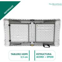 Plegable Sólido 120*60*48/61/74cm Altura Regulable y portátil Normativa Uso público Interior/Exterior (EN 581-1/3). Tablero Resina HDPE 3,5cm Capacidad 4 Personas - details 6