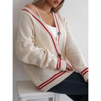 Punto con cuello en V de estilo coreano para mujer, corte holgado, moda primavera otoño, ropa informal - details 10