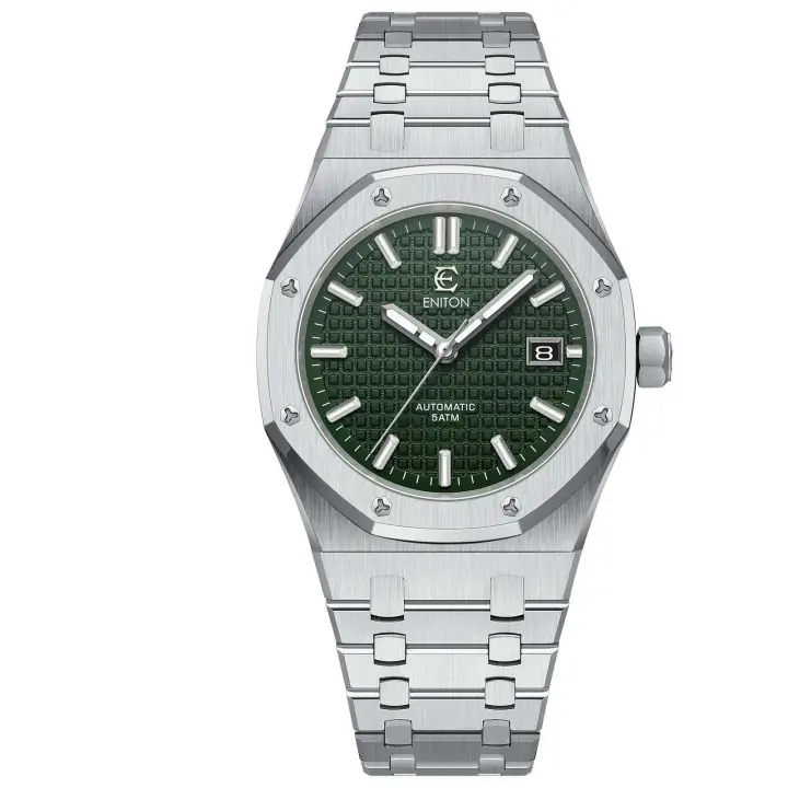 Reloj de Lujo ENITON 41mm NH35 Reloj de Noche Impermeable con Correa de Cuero para Hombres - 1