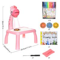 Mesa de dibujo de arte con proyector Led para niños, tablero de pintura para niños, manualidades artísticas de escritorio, herramientas de aprendizaje educativo, juguete para niña - details 12