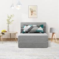 70 x 190 cm Sillón Cama Plegable, Sofá Cama Plegable con Espuma de Memoria y Almohada, Colchón de Suelo para Yoga, Oficina, Salón, Futon Sofá Cama Portada Lavable Unos, Gris Claro - details 3