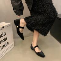 Zapatos de Ballet de Terciopelo Elegante con Cierre de Perlas Acampanadas Bajas para Mujeres - details 6