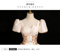 Elegante Vestido de Satén Francés para Mujeres Ideal para Bodas, Reuniones Anuales, Actuaciones de Arte Moda de Alta Sensación - details 11