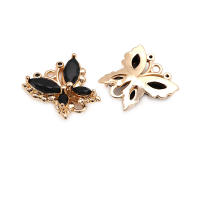 4 Uds. De circonita de latón de Color dorado de 18K, 2 agujeros, dijes de conexión de mariposa, colgantes, collar, pendientes, accesorios de joyería de alta calidad - details 7