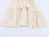 - Novedad de verano, minivestido de mujer con escote en pico y manga larga efecto arrugado - details 8