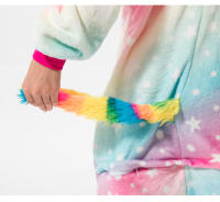 Pijama de dinosaurio Kigurumi para bebé y niño, ropa de franela con dibujos de animales rojos, unicornio, Invierno - details 7