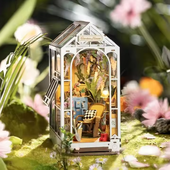 Kit de Jardín de Casa Robotime Rolife Inserción de Estante de Libros Fácil - 1