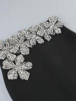 Conjunto de Vestido y Falda Mini de Manga Larga Estilo de Turtén Brillante con Diamantes - details 22