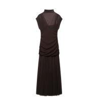 Nuevo vestido de malla de seda estilo occidental elegante y versátil a la moda para mujer - details 1