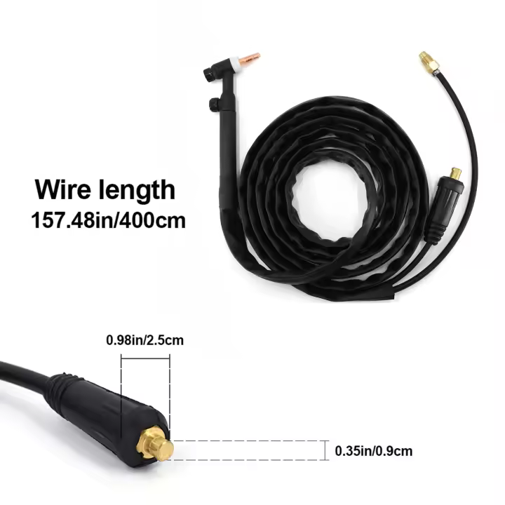 Antorcha de Soldadura TIG HZXVOGEN 4M WP26V Manguera Suave Conector Rápido 35-50 - 1