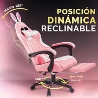 Silla de Juegos Profesional con Masajeador Ergonómica de Oficina con Altura Ajustable y Respaldar Rebotable - details 36