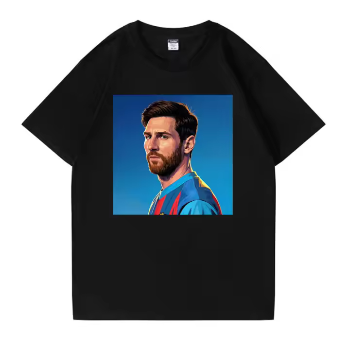 2025 Camiseta para hombre Camiseta negra pura 100% algodón Camisetas Messi blanco última novedad camiseta de fútbol Camiseta de fútbol - 1