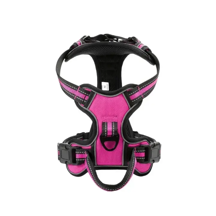 Arnés de nailon ajustable para perros, chaleco reflectante, suave, transpirable, sin tirones, arnés para mascotas, correa para perros pequeños y grandes - 1