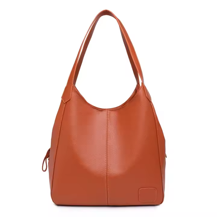 Nuevo bolso de mujer de moda versátil de gran capacidad de cuero suave texturizado - 1