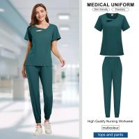 Ropa de trabajo de belleza para mujer, uniforme de enfermeras médicas, conjunto de bata quirúrgica, pantalones superiores de Spa, ropa de cuidador clínico, uniformes de enfermería, traje para correr - details 27