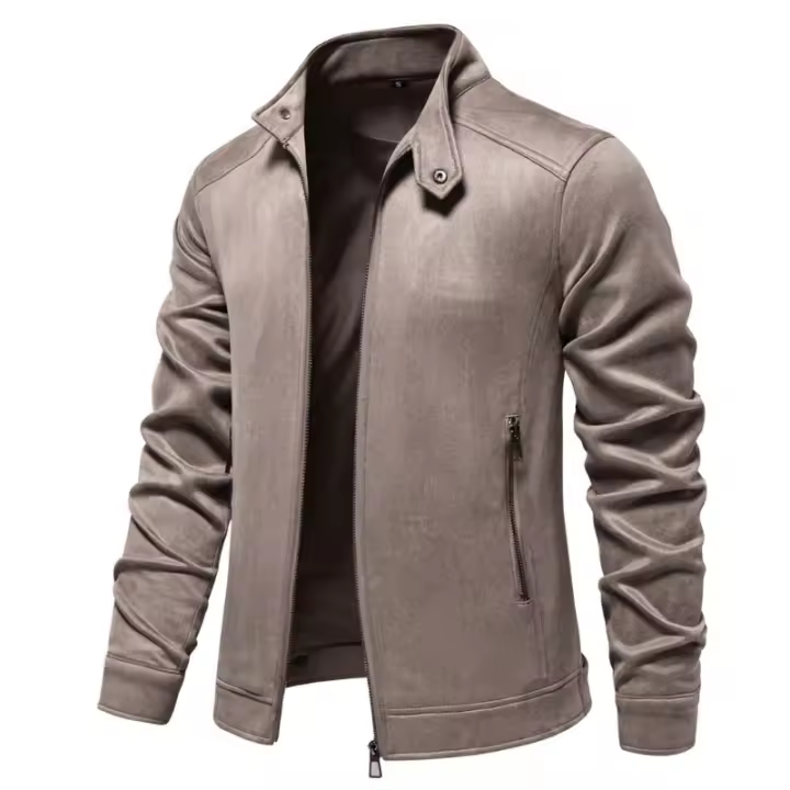 Chaqueta Trabo de ante multifuncional para hombre, color liso, moderno, nuevo estilo - 1