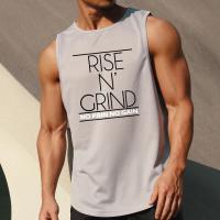Chalecos para correr para hombre, camisetas sin mangas para gimnasio, RISE N' GRIND NO PAIN NO GAIN, camisetas holgadas de malla de verano de secado rápido, ropa deportiva para Fitness - details 2