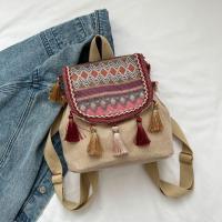 Mochila de estilo étnico con borlas, bolso escolar pequeño de lona, ​​bolso de hombro con borlas, bolso escolar bordado de estilo coreano de gran capacidad - details 3