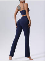Conjunto deportivo de dos piezas para mujer, sujetador de yoga y polainas, material de nailon/spandex - details 2