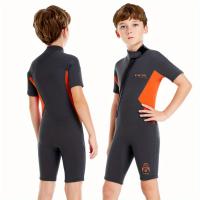 Traje de baño de manga corta para niños, cómodo traje de baño elástico con cremallera frontal para niños y niñas para nadar - details 3