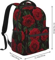 Mochila Ligera con Patrón de Flores y Rosas Rosas Bolsa de Viaje Informal para Hombre y Mujer - details 1