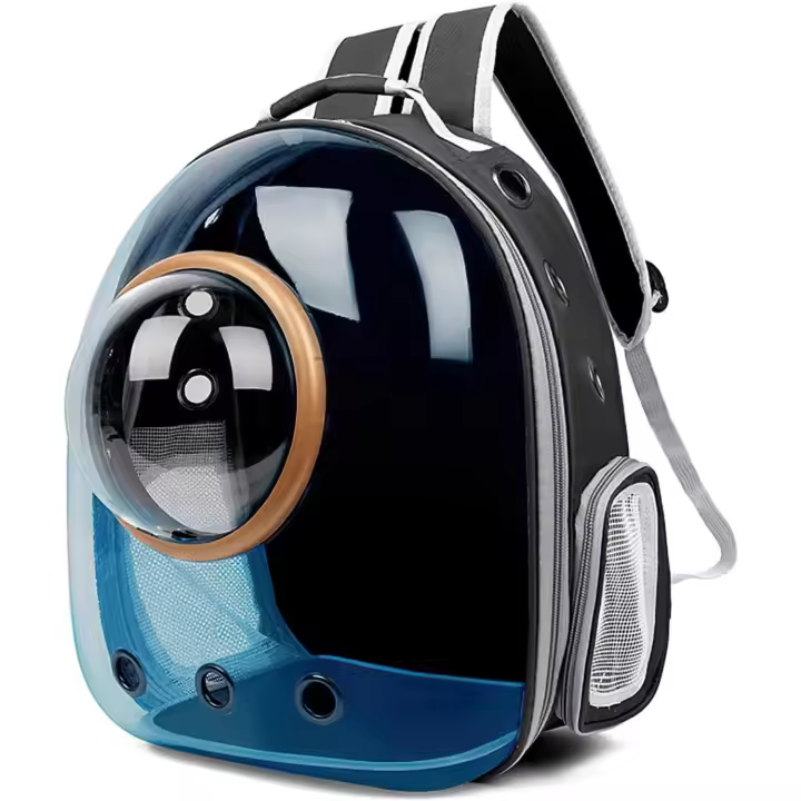 Galatée Mochila para Gatos, Mochila para Gatos al Aire Libre, Mochila Impermeable Transparente para Perros, Mochila para Mascotas con Cápsula De Espacio Ventilado (Verde, Cubierta Transparente) - 1