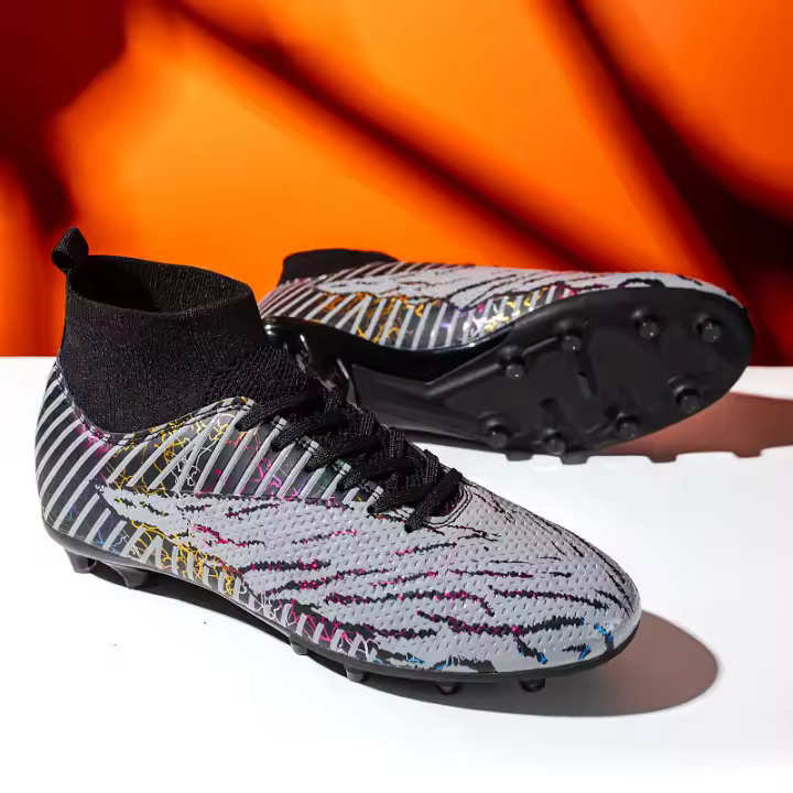 Nuevos zapatos de fútbol para hombres y mujeres, zapatos de entrenamiento de hierba clavada TF largos rotos - 1