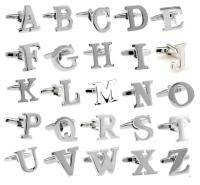 Gemelos con letras para hombre, hechos de material de latón de alta calidad, con 26 diseños de símbolos ingleses, disponibles para venta al por mayor y al por menor - details 0