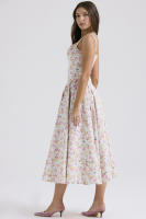 Novedad de verano, camisola floral larga con espalda expuesta, elegante vestido con vuelo grande y temperamento francés - details 6