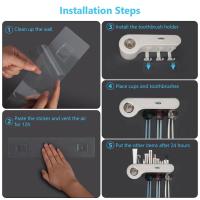 Soporte para cepillos de dientes de pared guardado para 3 cepillos - details 2